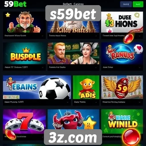 Variedade de jogos disponíveis no s59bet